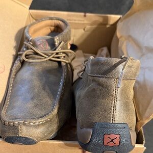 Brown Leather Moccasin Shoes